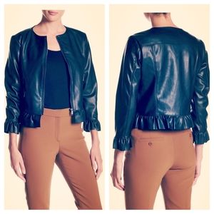 🏴CLOSING SALE🏴NWT Catherine Malandrino Blue Faux Leather Jacket